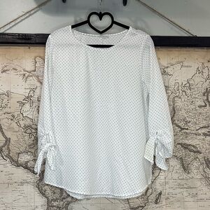 LES AMIS | BLACK & WHITE POLKA DOT BLOUSE W BOW TIE SLEEVES